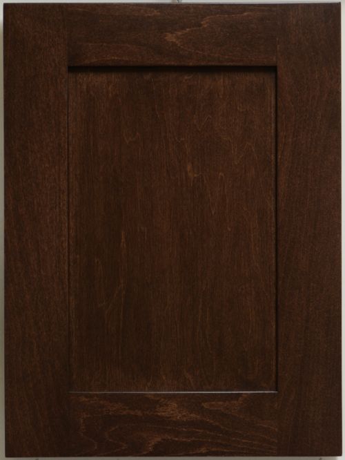 maple wood cabinet door finished in Gunstock Walnut colour